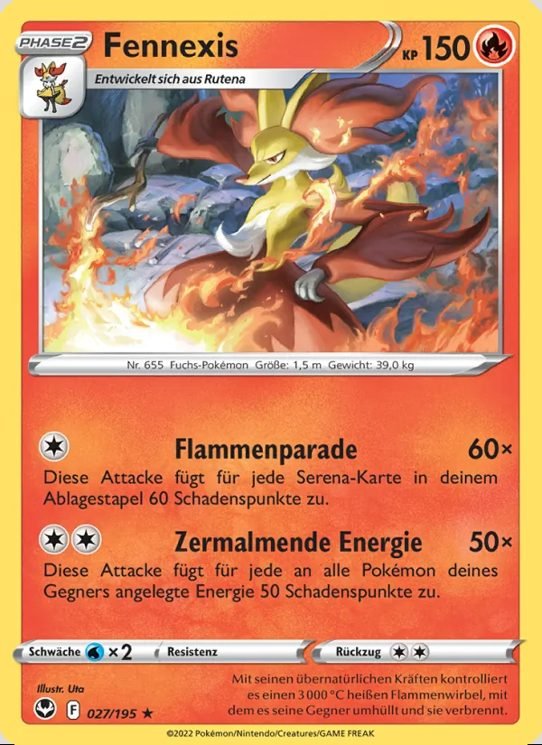 Pokémon TCG — Feuer 카드 8장 세트